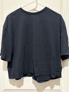 bp Black Cropped Boxy Short Sleeve Tee